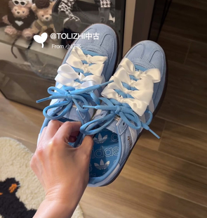 适配阿迪samba冰川蓝diy芭蕾风ins丝带鞋绳spezial德训鞋丝绸鞋带