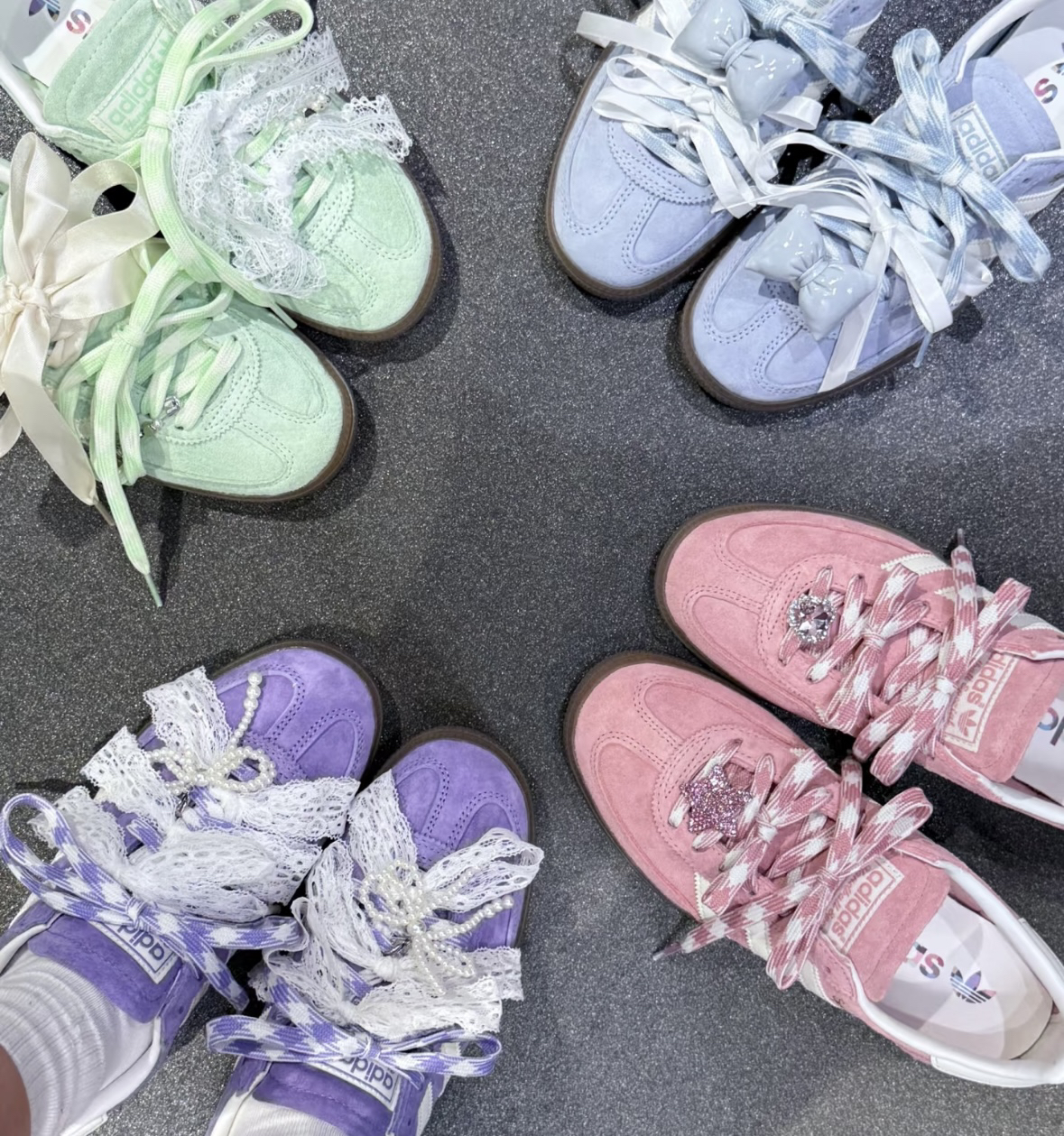 适配阿迪spezial调色盘德训鞋ins千鸟格纹鞋带diy三叶草samba鞋绳