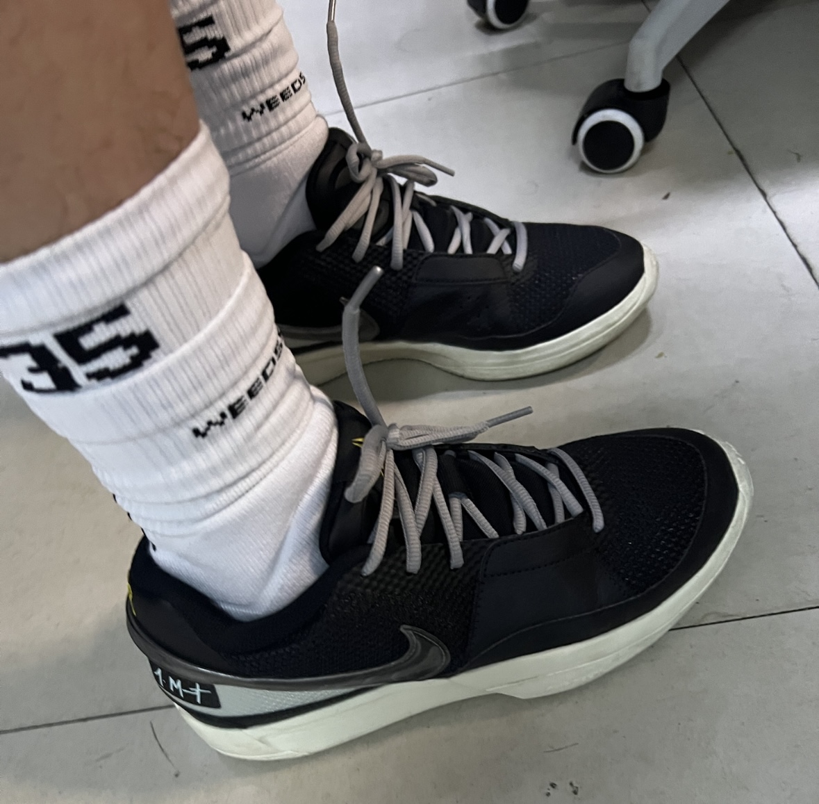 适配Nike JA1莫兰特一代黑色低帮篮球鞋带粗椭圆半圆耐克鞋带绳