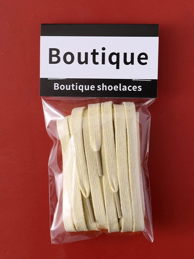 打蜡鞋带AJ1闪电倒钩藤原浩匡式原版dunk米白色油蜡做旧复古鞋绳