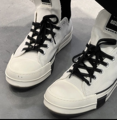 适配converse匡威1970s帆布鞋rickowens白色双层棉质非原装鞋带