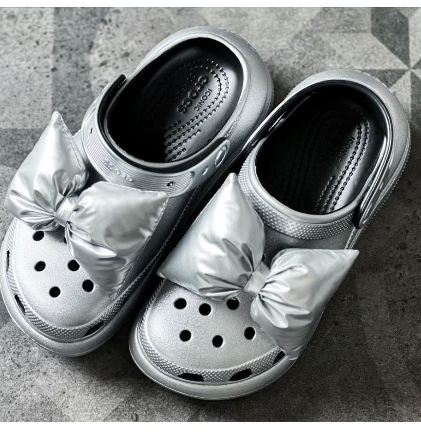 crocs洞洞鞋可爱鞋扣漆皮糖果色大蝴蝶结洞洞鞋配饰装饰创意鞋扣