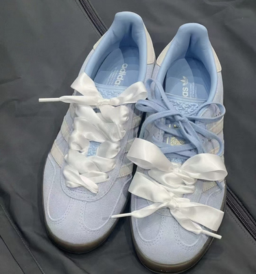 适配阿迪天蓝色samba芭蕾风ins丝带鞋绳gazelle板鞋白色丝绸鞋带