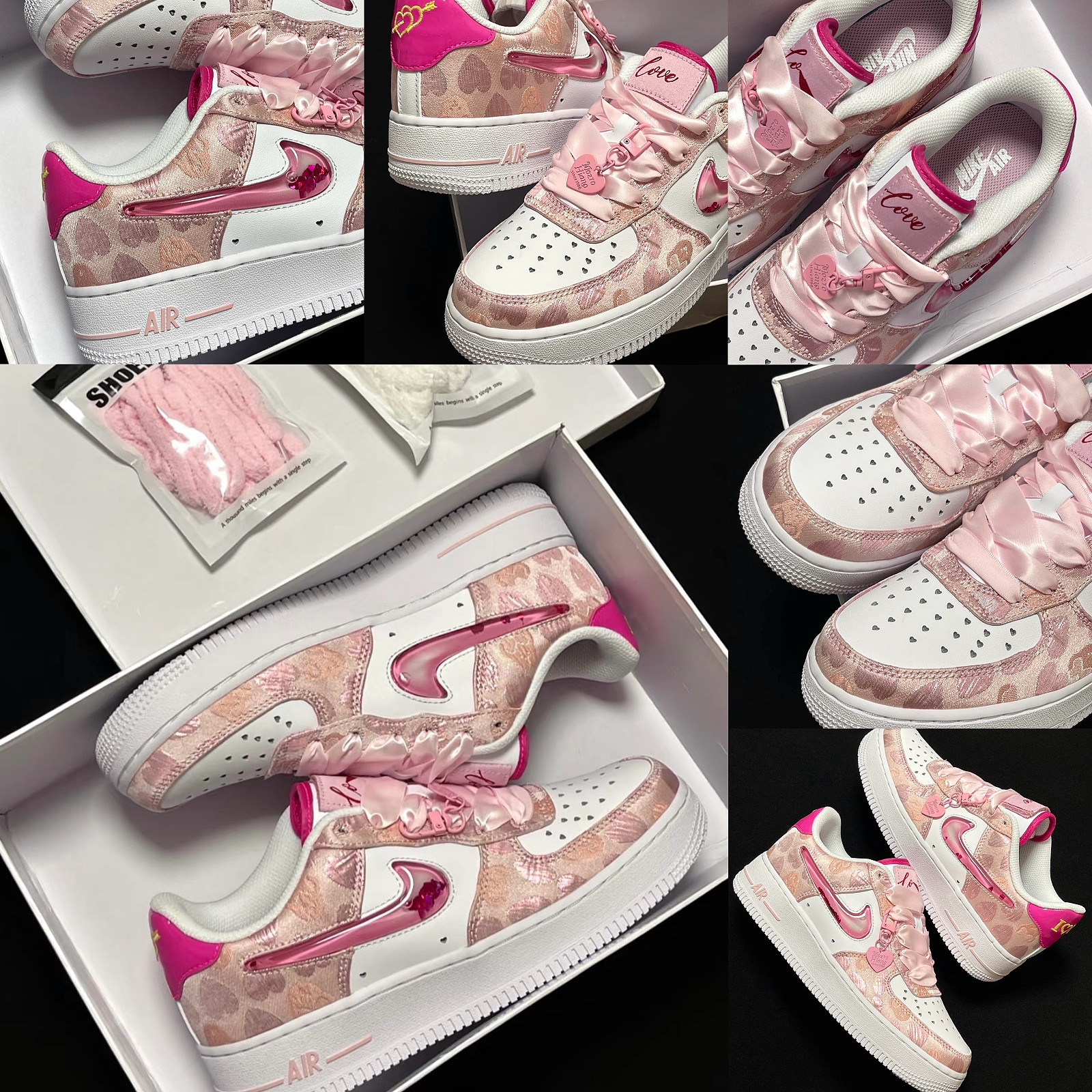 AF1空军一号情人节限定丝带蕾丝鞋带白红粉酒红色爱心鞋带扣配件,服饰配件/皮带/帽子/围巾,鞋带,淘宝优惠券,粉丝福利购,淘宝优惠卷