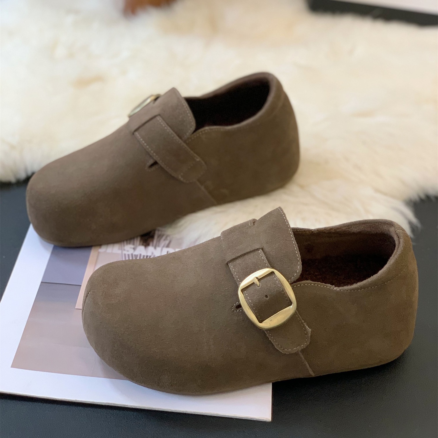 加绒保暖冬季超火轻便百搭勃肯鞋