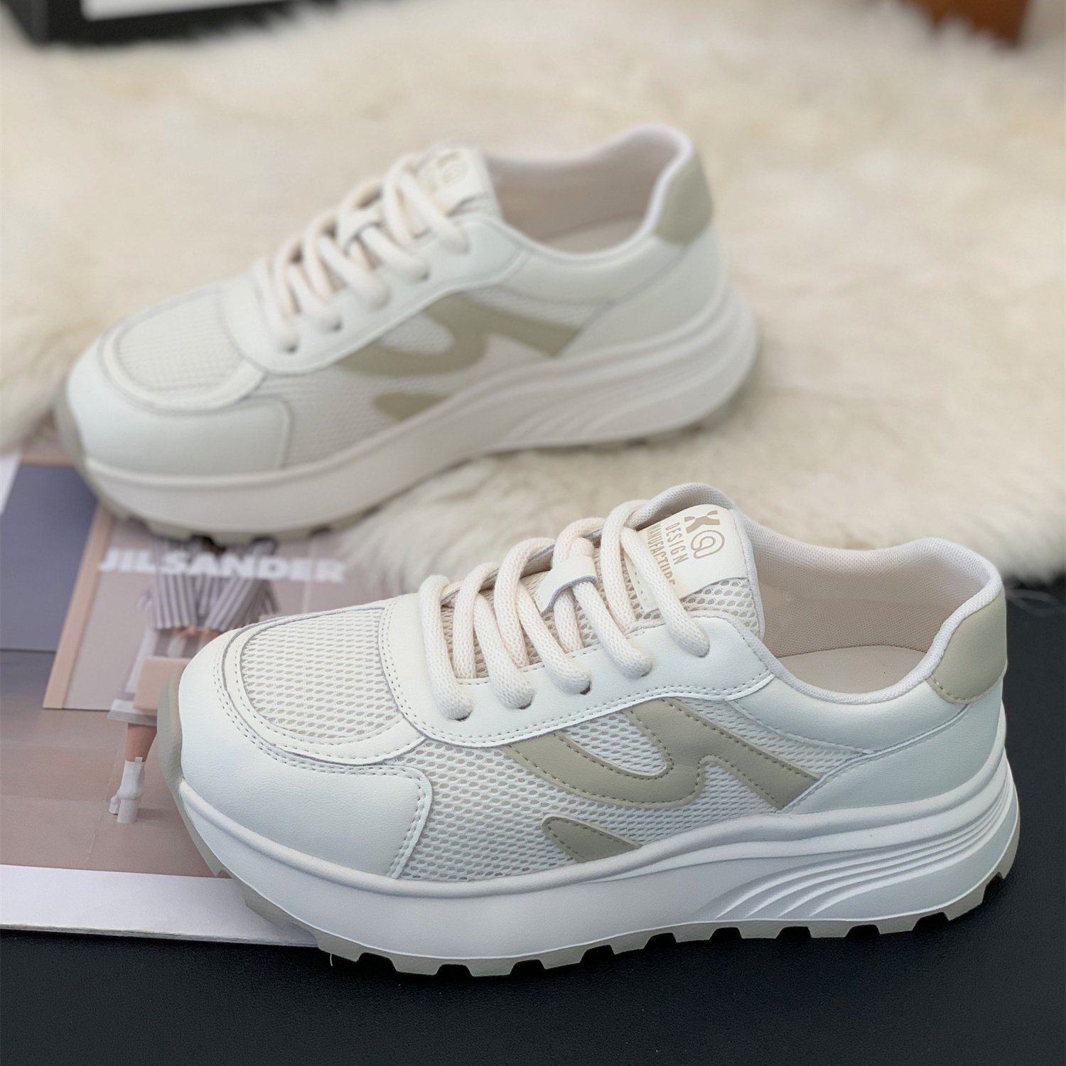 韩式厚底增高运动休闲鞋女2026年春季新款轻便网面透气学生阿甘鞋,女鞋,时尚休闲鞋,淘宝优惠券,粉丝福利购,淘宝优惠卷