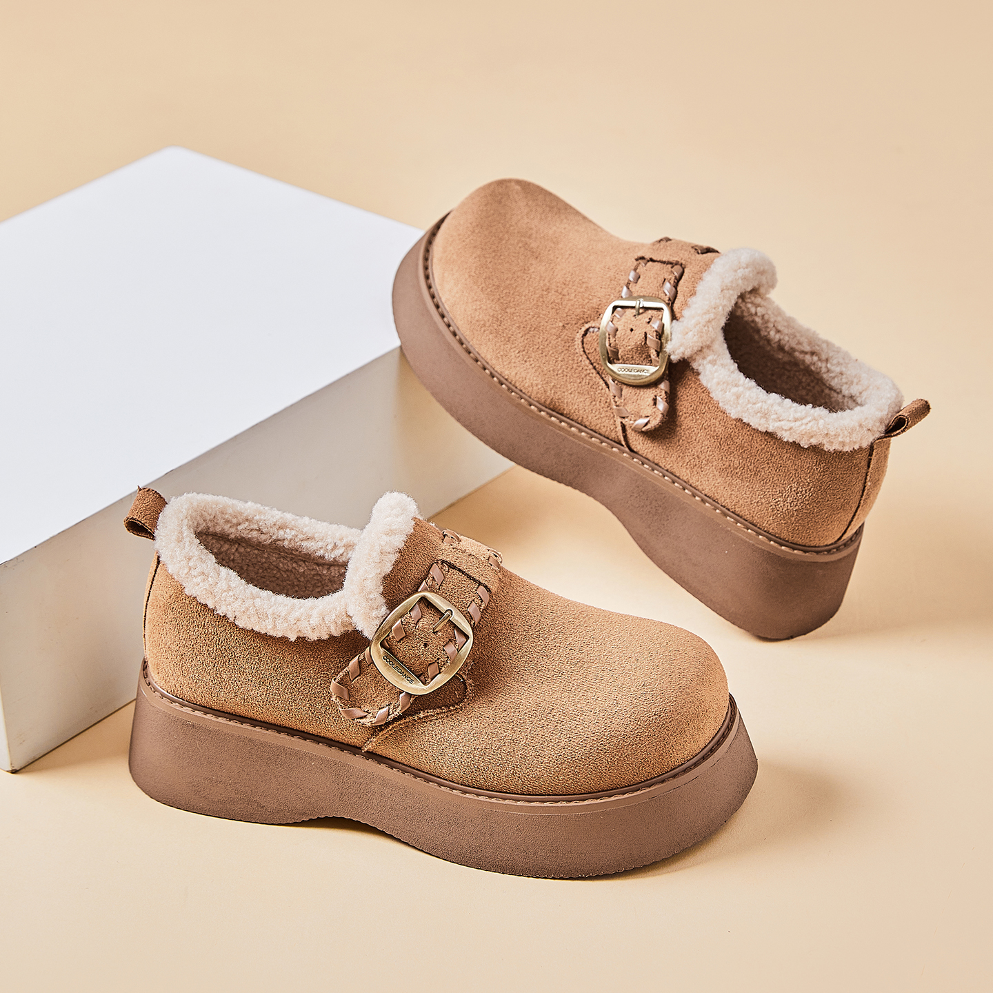 厚底增高加绒轻便显高舒适毛毛鞋