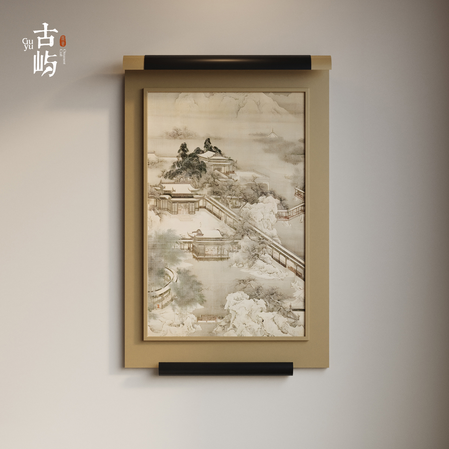 古屿中古玄关新中式东方金属美学