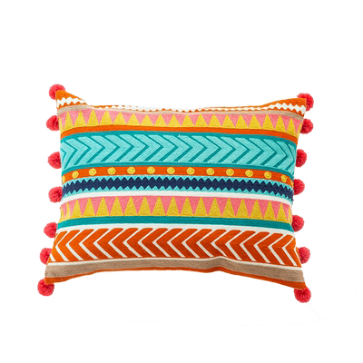 民族风簇绒客厅沙发刺绣抱枕套