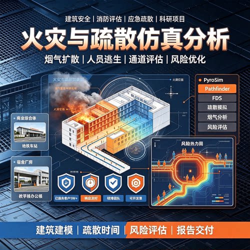 Pyrosim仿真代做火灾模拟pathfinder人员疏散建模FDS报错答疑报告