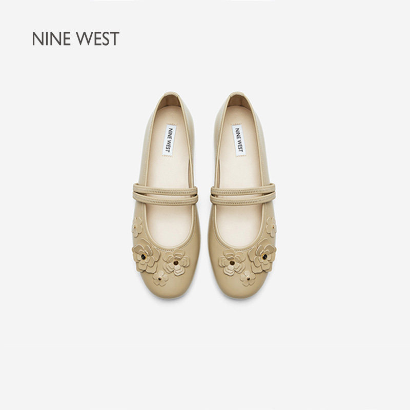 Nine West/玖熙花漾芭蕾一字带玛丽珍鞋女2026夏夏仙女风平底单鞋
