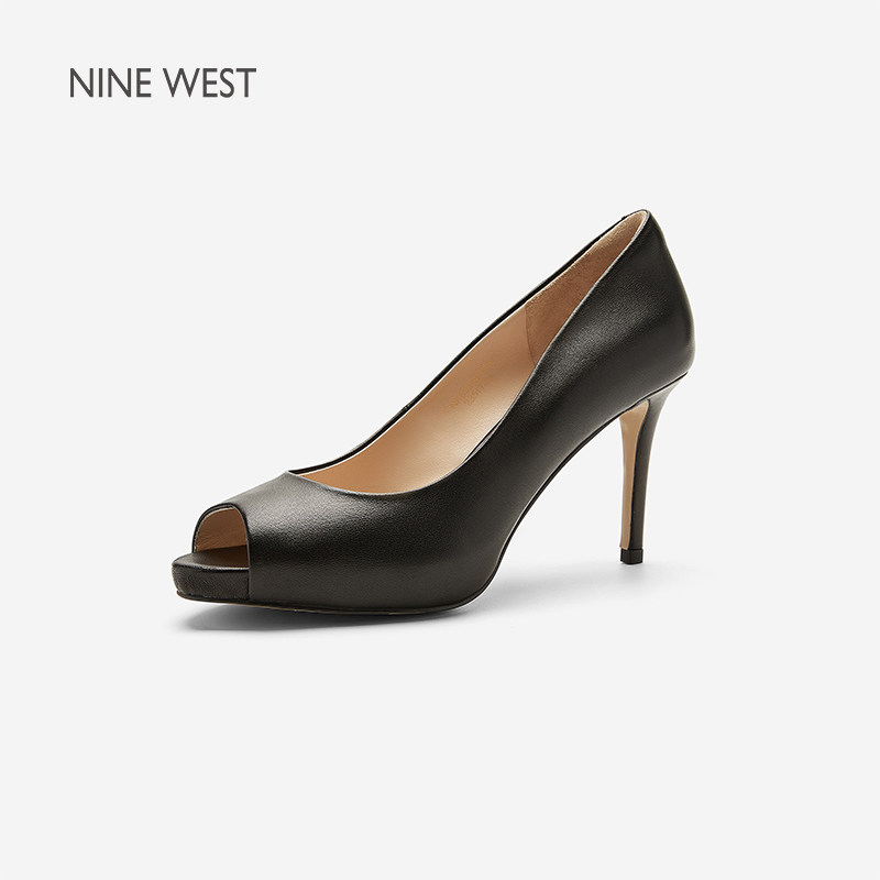 Nine West/玖熙经典高跟鞋女细跟时装凉鞋女款职业鞋露趾浅