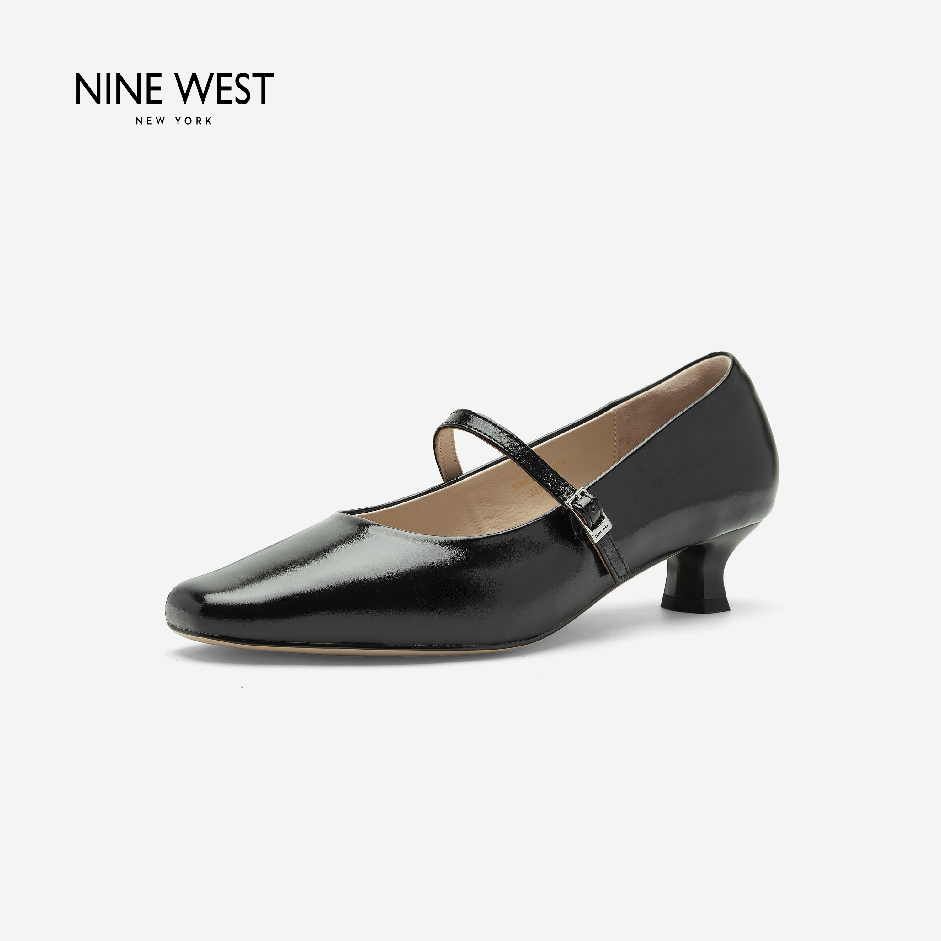 Nine West/玖熙新款2026方头一字带玛丽珍鞋女猫跟通勤复古风单鞋
