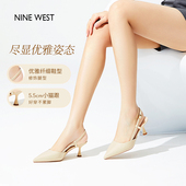 夏季 玖熙包头凉鞋 新款 尖头法式 Nine 后空优雅气质高跟鞋 West