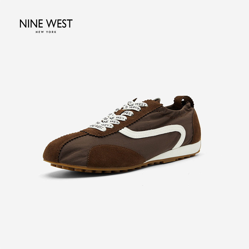 Nine West/玖熙秋季新款复古拼色德训鞋女百搭休闲运动鞋平底女鞋