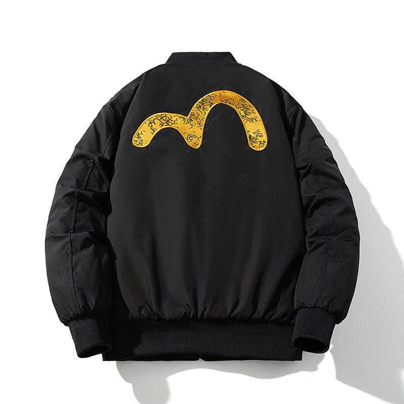 新款秋冬季刺绣棒球服飞行员夹克男休闲宽松潮牌美式加厚棉衣外套
