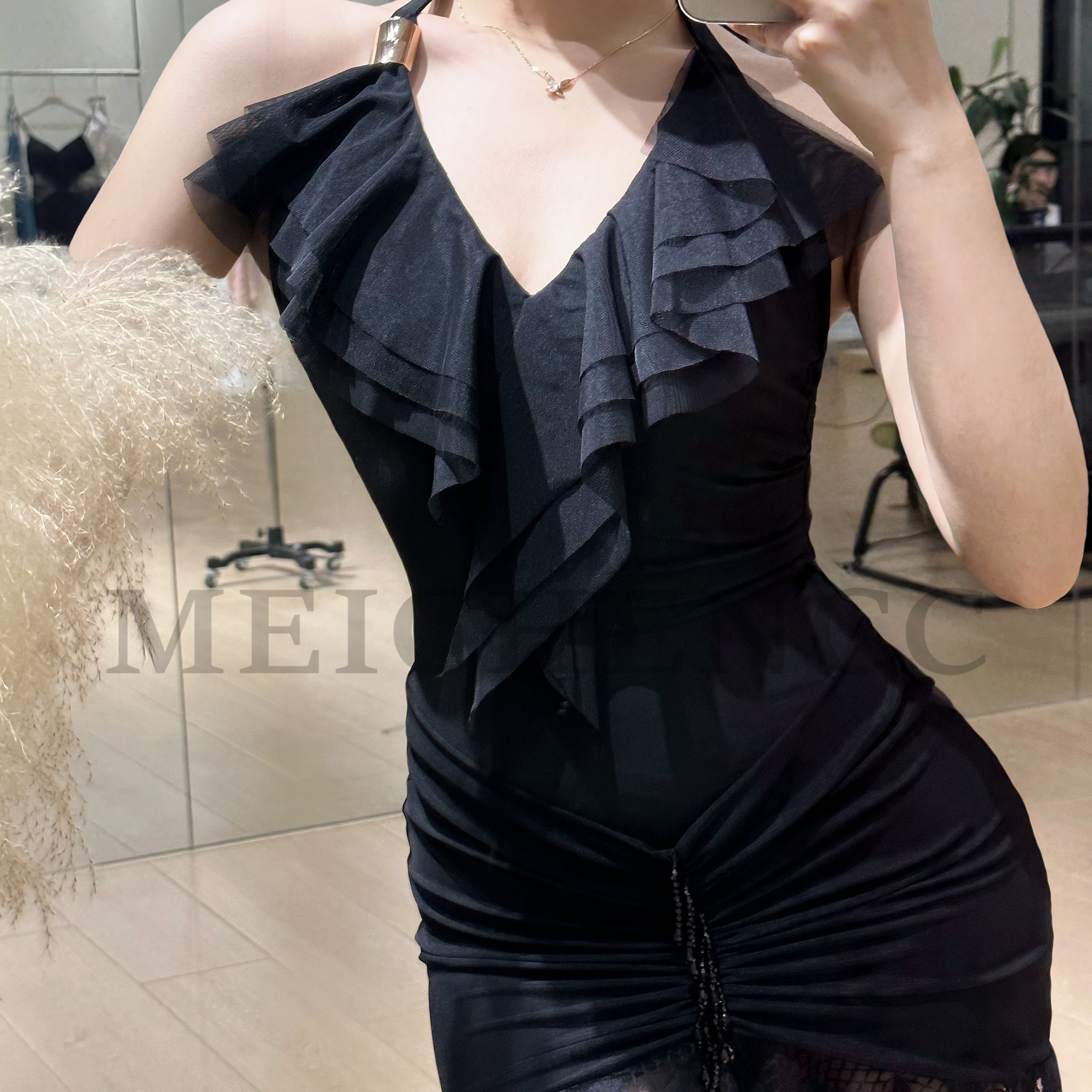 美辰拉丁舞服2025新款连衣裙套装