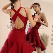 鱼骨大摆裙拉丁舞连衣裙演出比赛服女成人 舞服新款 美辰 多瑙海岸