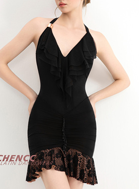 美辰拉丁舞服新品连衣裙高级感舞蹈服拉丁舞裙2025新款伦巴练功服