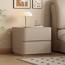 访匠马鞍皮床头柜意式 极简实木轻奢高端设计师床边柜简约现代边几