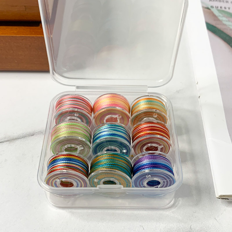 3股渐变股线0.3mm段染线新品基础9色迷你套装绕线圈手工编织线绳