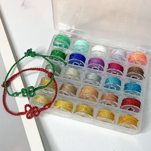 71号0.5mm彩金玉线迷你卷灵蛇手绳编绳diy编织材料30色鎏金幻彩线