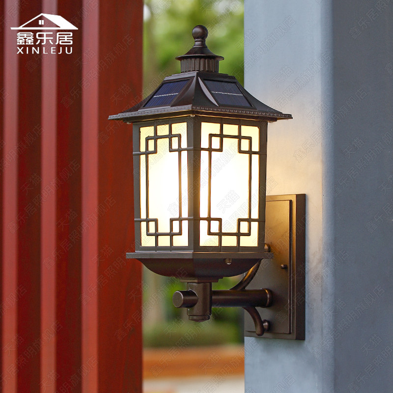 太阳能阳台壁灯别墅外墙大门口新中式复古走廊室外庭院露台超亮,家装灯饰光源,户外壁灯,淘宝优惠券,粉丝福利购,淘宝优惠卷