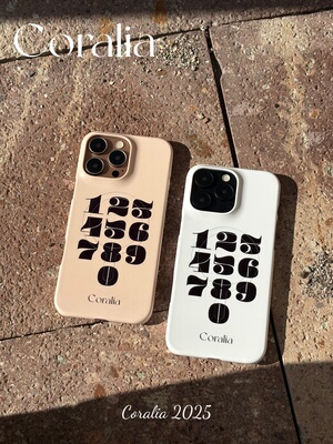 Coralia原创简约潮流数字韩国进口磁吸菲林壳时尚iphone16promax