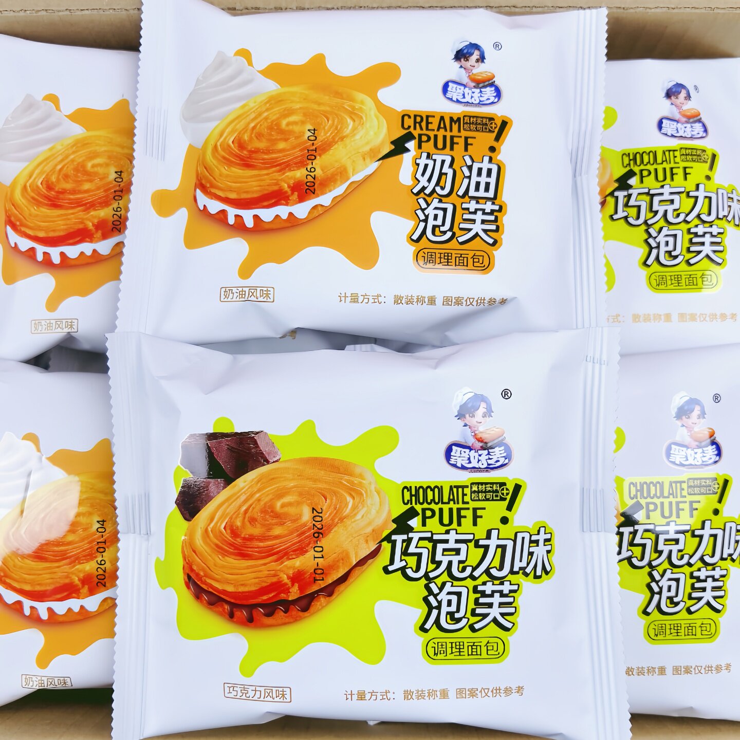 聚好麦巧克力味奶油泡芙独立装图片
