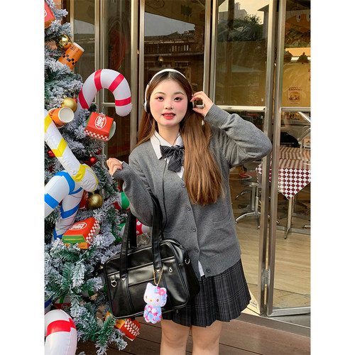 阿车家的大码jk显瘦学院风套装裙