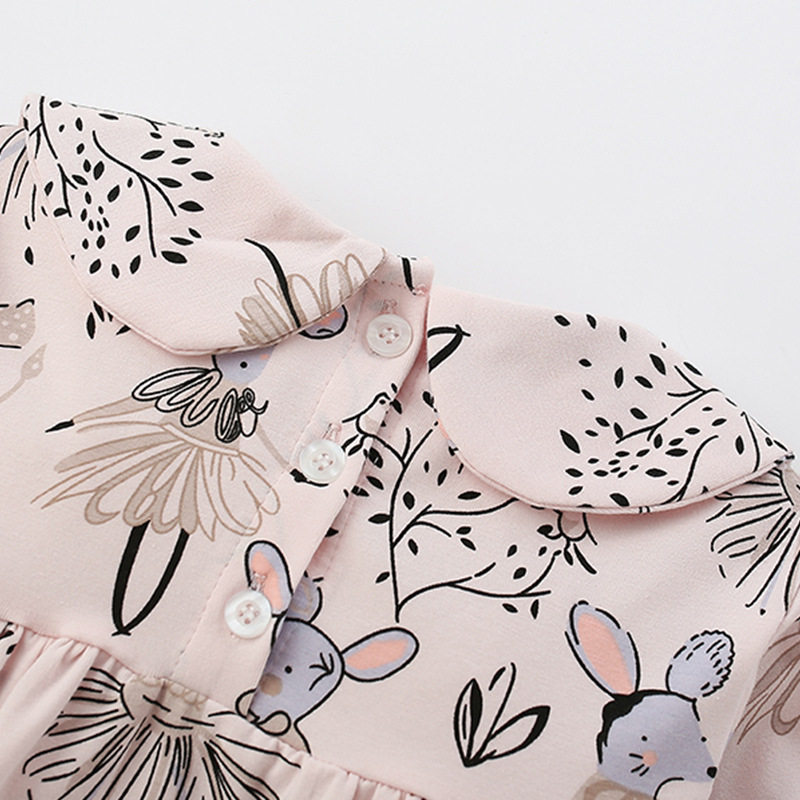 秋冬malwee女童连衣裙新款娃娃领公主欧美中小童长袖裙子