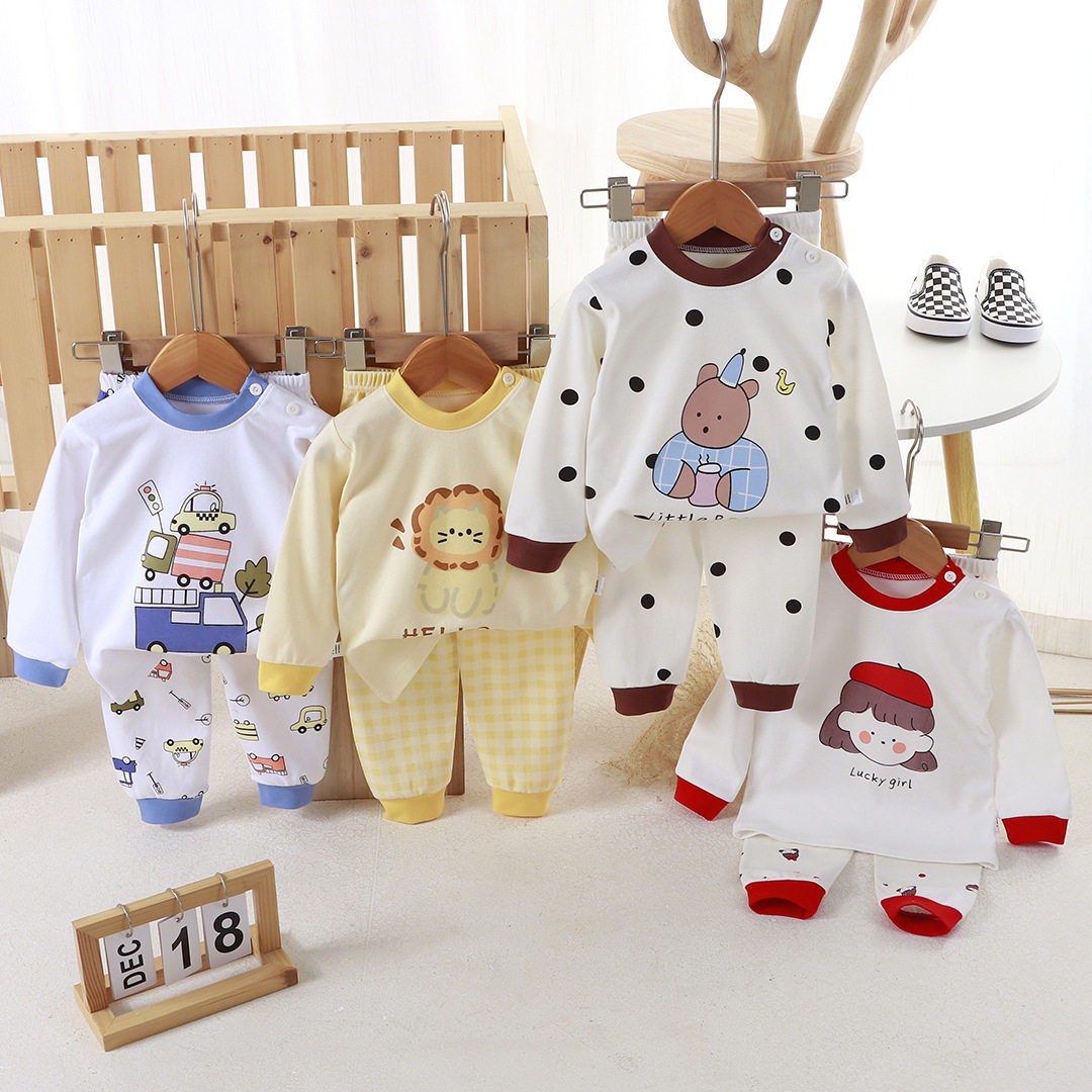 男童a类儿童内衣套装纯棉家居服睡衣女宝宝内搭全棉