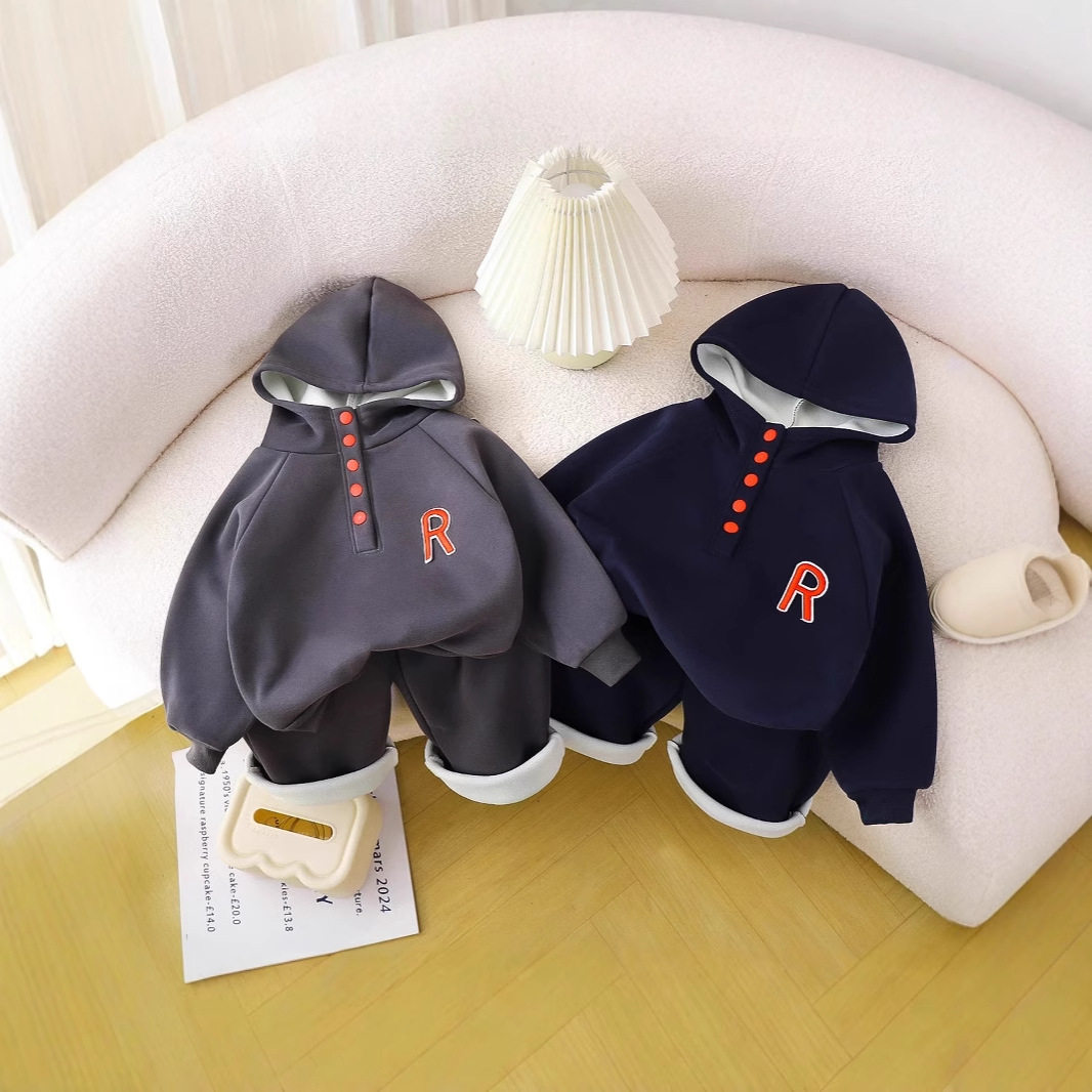 儿童2025休闲运动套装宝宝新款男童韩版秋冬春秋季拉链衫两件套潮