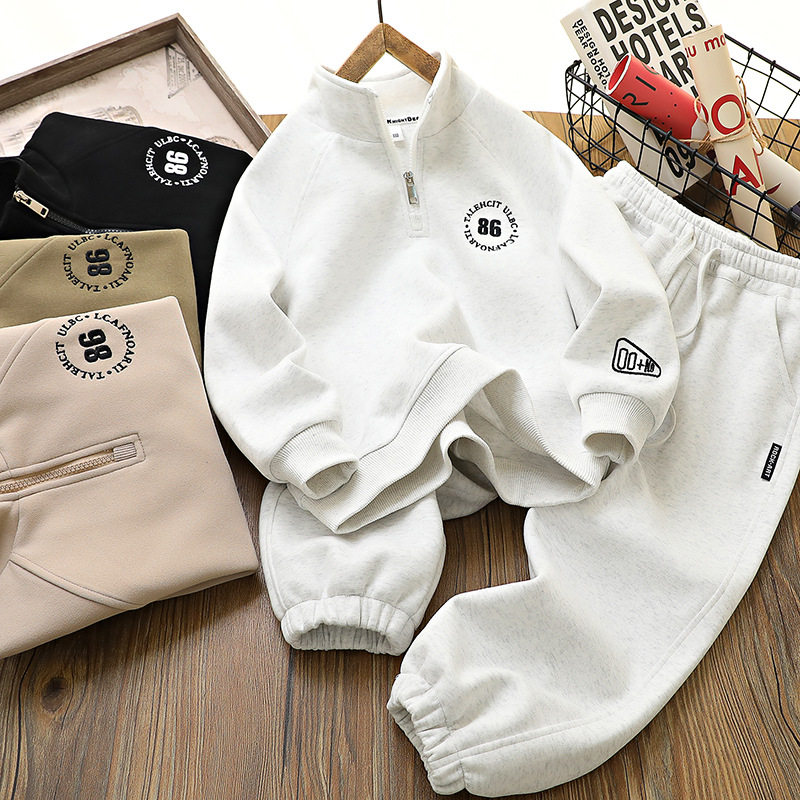 儿童套装男童宽松外套2025韩版运动中大童装童卫衣卫裤两件套春秋