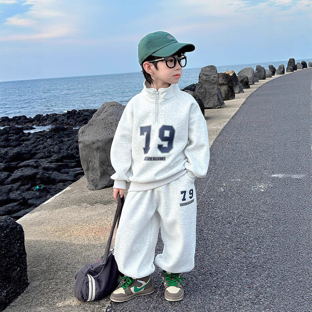 童话记忆春秋童装中大男童儿童韩版领运动卫衣套装新款两件套