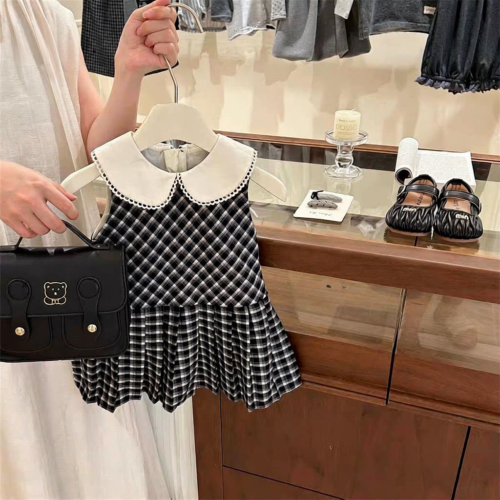 柠里 针织妹 女童连衣裙秋装新款洋气小学裙子开衫宝宝潮