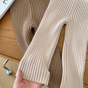 儿童打底裤 毛线裤 女宝宝时尚 裤 CK子潮 357针织直女童0 筒裤 6岁韩版