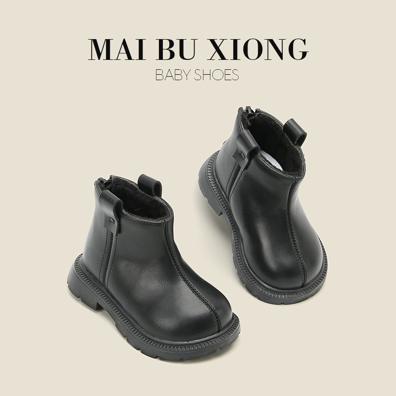 皮靴鞋子儿童风马丁靴秋冬英伦纯色男童婴儿宝宝学步鞋女童