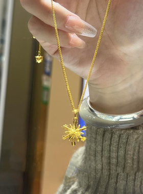 金色雪花项链女款2025新款高级感