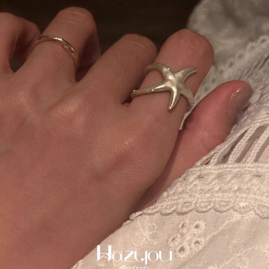 复古小海星戒指女小众设计食指戒