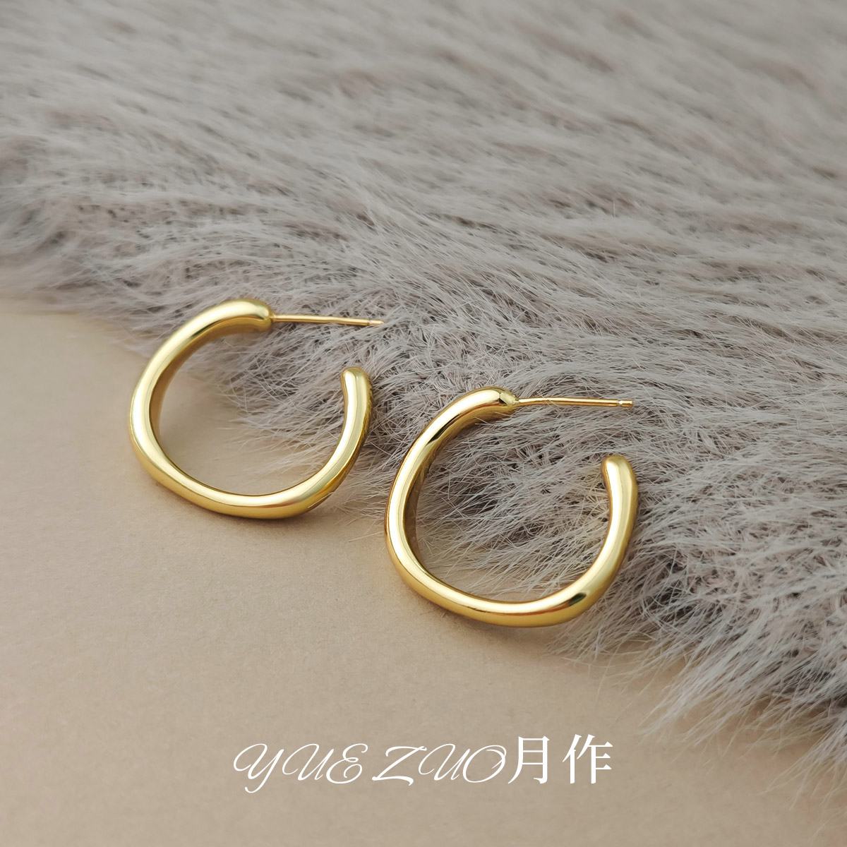 C型不规则耳钉女高级感轻奢小众