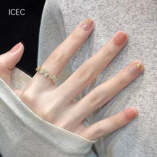 超仙气蝴蝶素圈戒指女轻奢高级感