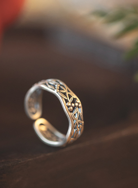 藤蔓花枝戒指女轻奢高级感小众