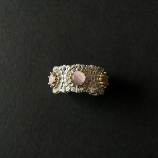 重工拉丝花朵雏菊戒指女小众设计感复古精致指环轻奢高级感食指戒