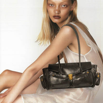 FAC油腊皮机车包长柄小众设计师