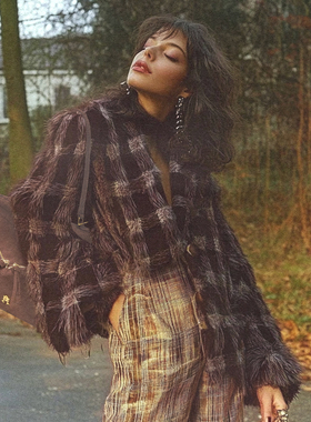 Fun and Cool绒面麂皮小众设计师高级感双层拉链手提包