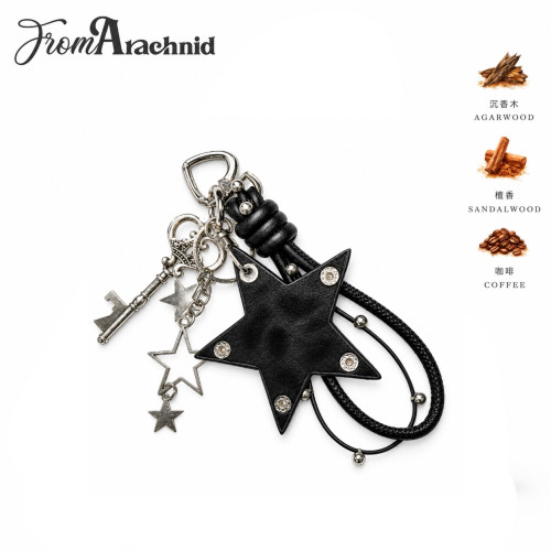 FROMARACHNID香氛皮革品牌豹纹星星钥匙扣挂件包包挂饰