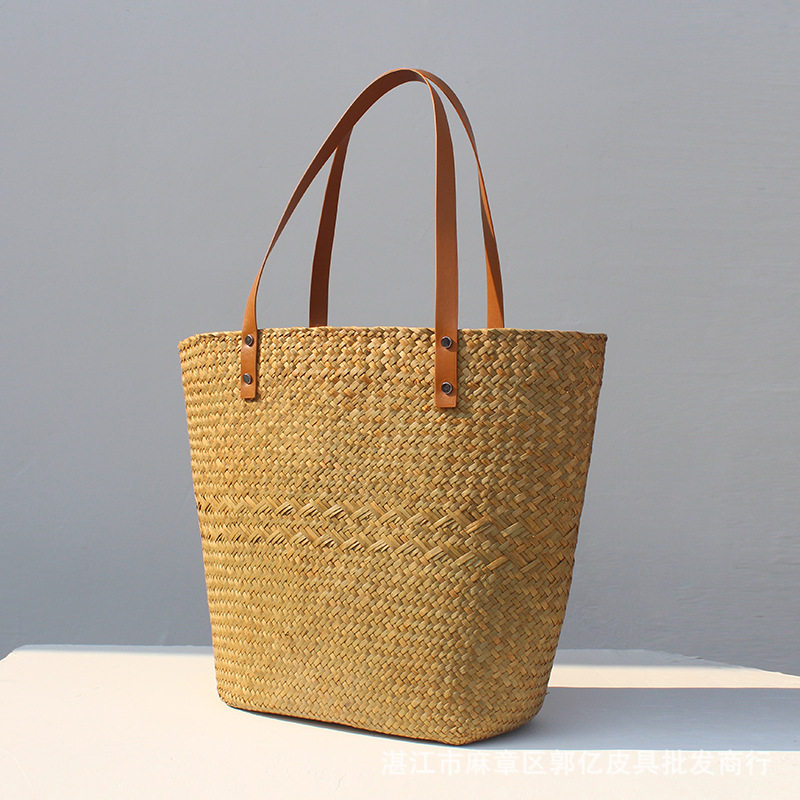 草编包纯手工编织购物袋沙滩手提包单肩女包休闲度假旅行大容量包