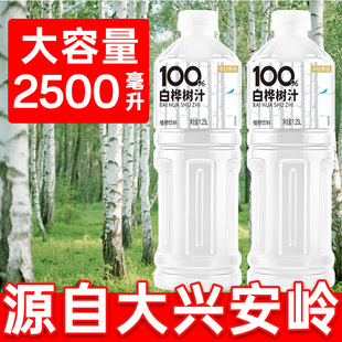 【五斤重】100%白桦树汁1.25L*2大瓶果汁饮料整箱自然果香夏季