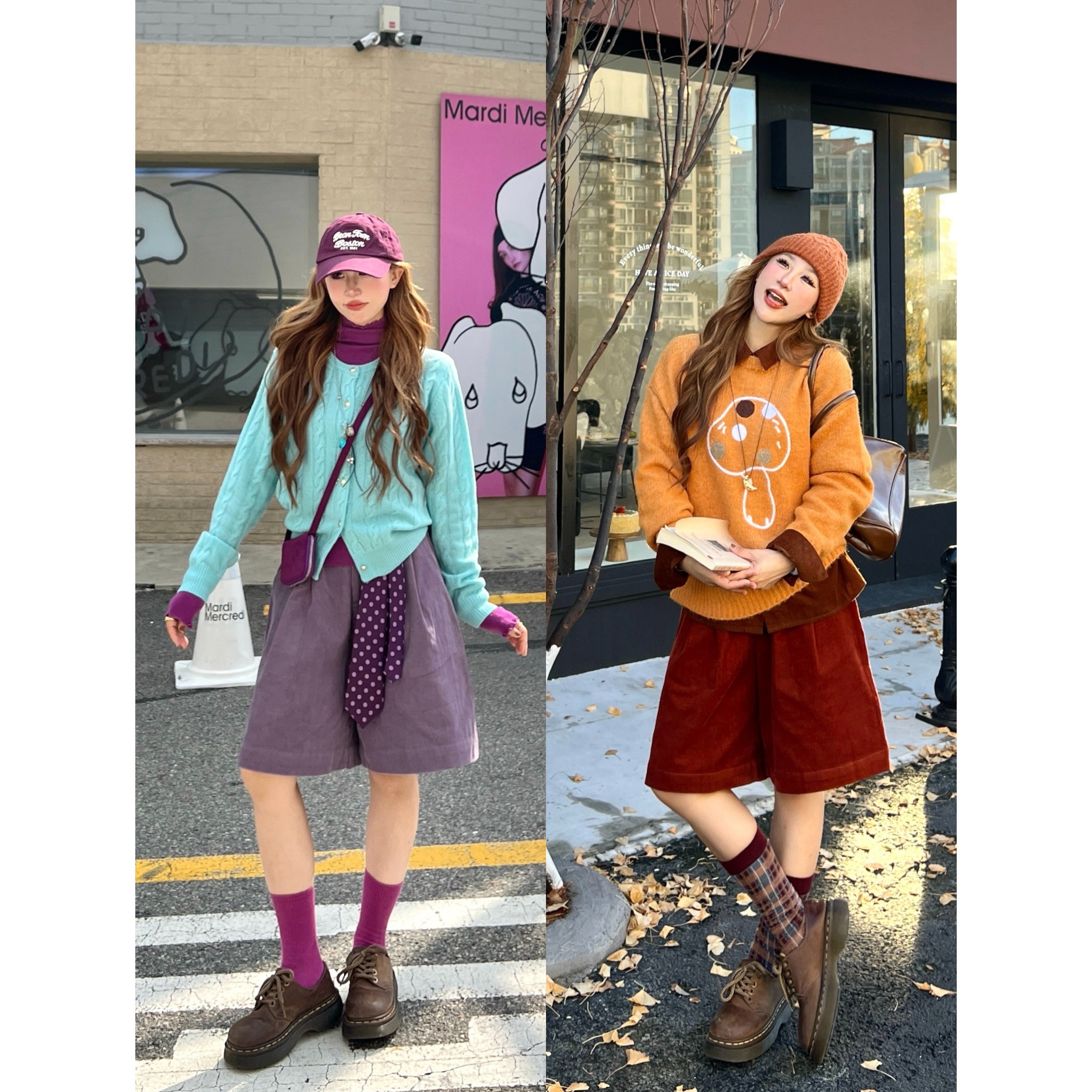 林诗琦NICKIDAILY复古灯芯绒中裤